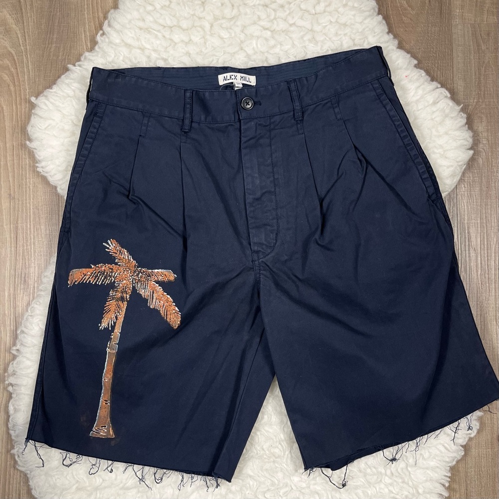 Alex Mill pleated palm tree shorts
